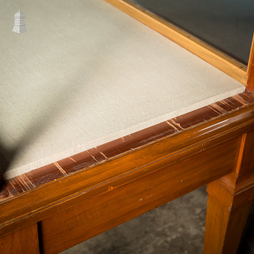 9ft Long Victorian Glazed Teak Museum Display Cabinet