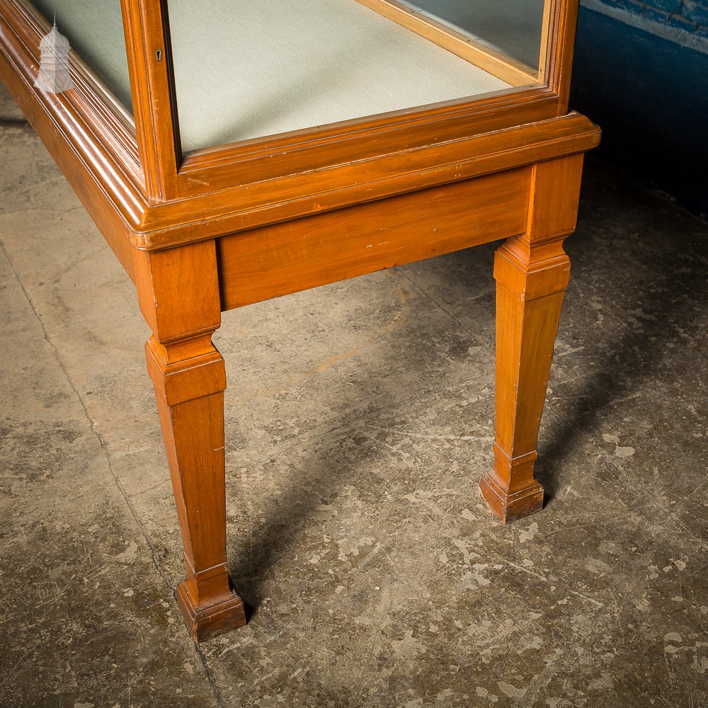 9ft Long Victorian Glazed Teak Museum Display Cabinet