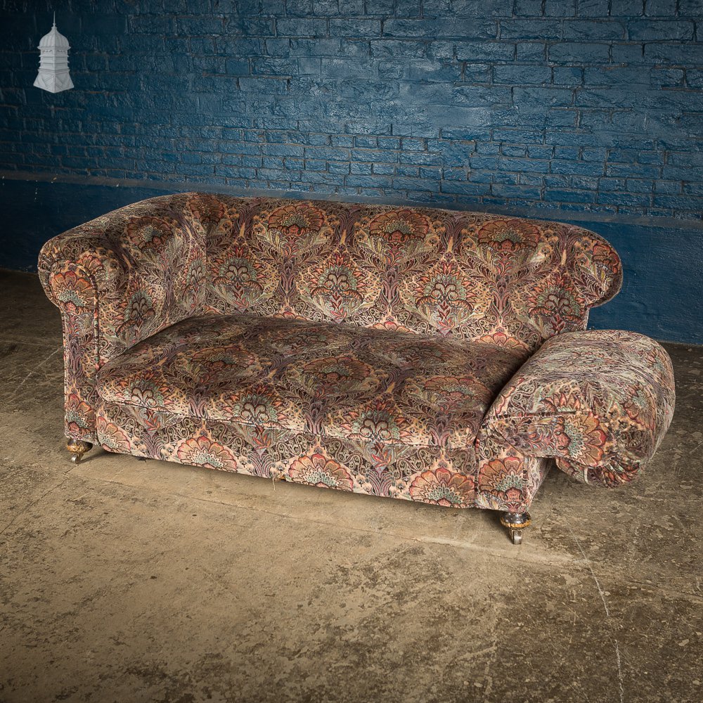 Circa 1900 Small Sofa with William Morris Style Fabric