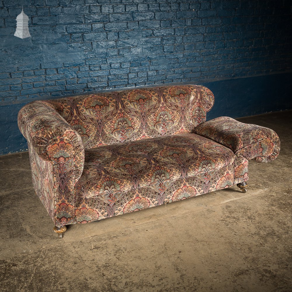 Circa 1900 Small Sofa with William Morris Style Fabric