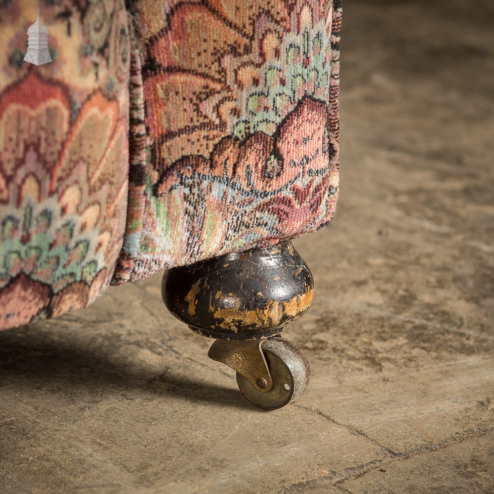 Circa 1900 Small Sofa with William Morris Style Fabric