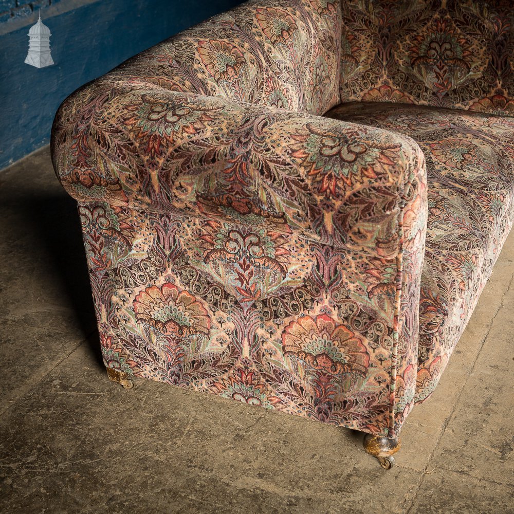 Circa 1900 Small Sofa with William Morris Style Fabric