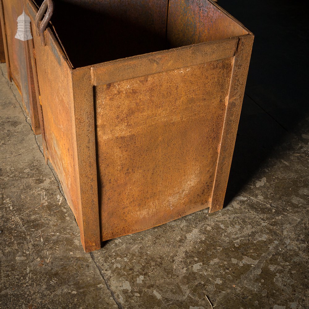 Set of 4 Industrial Metal Storage Bins