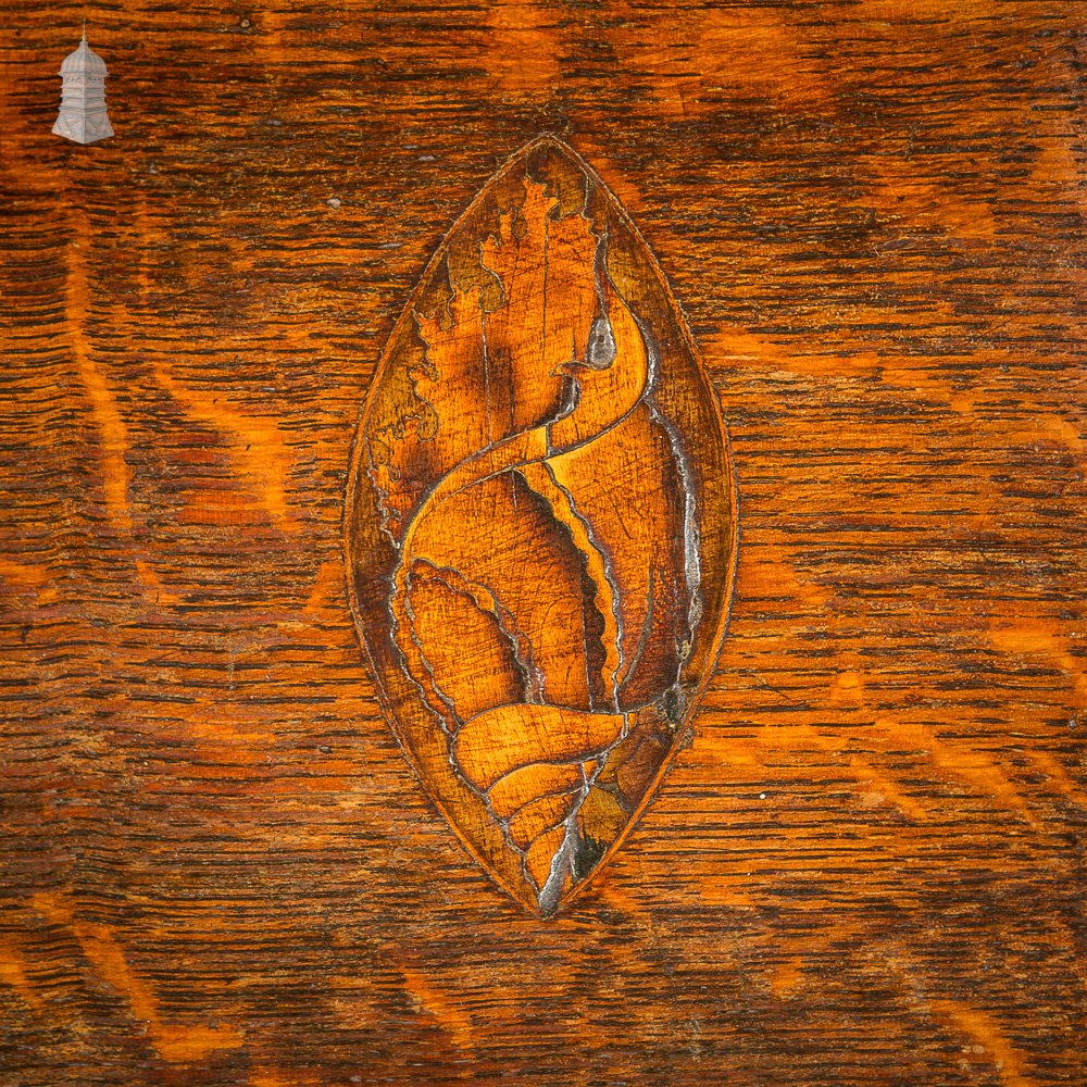 18th C Oak Sideboard Bureau with Inlaid Shell Motif