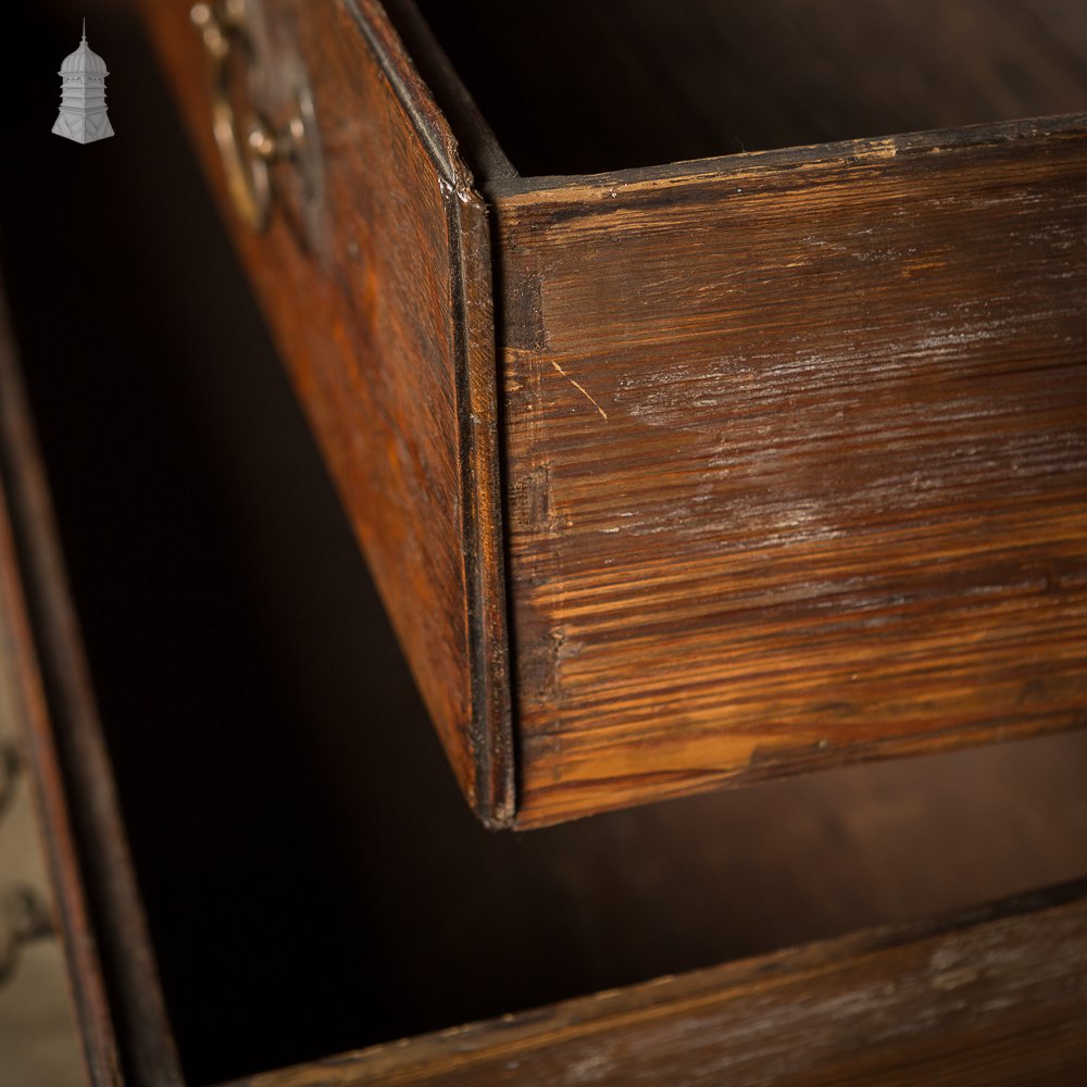 18th C Oak Sideboard Bureau with Inlaid Shell Motif