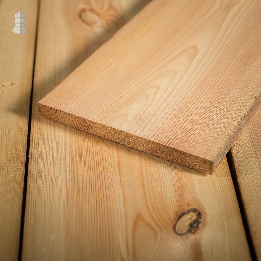 Batch of 65 Square Metres of 9 Inch Wide Pine Floorboards cut from Floor Joists Salvaged From Norwich Castle