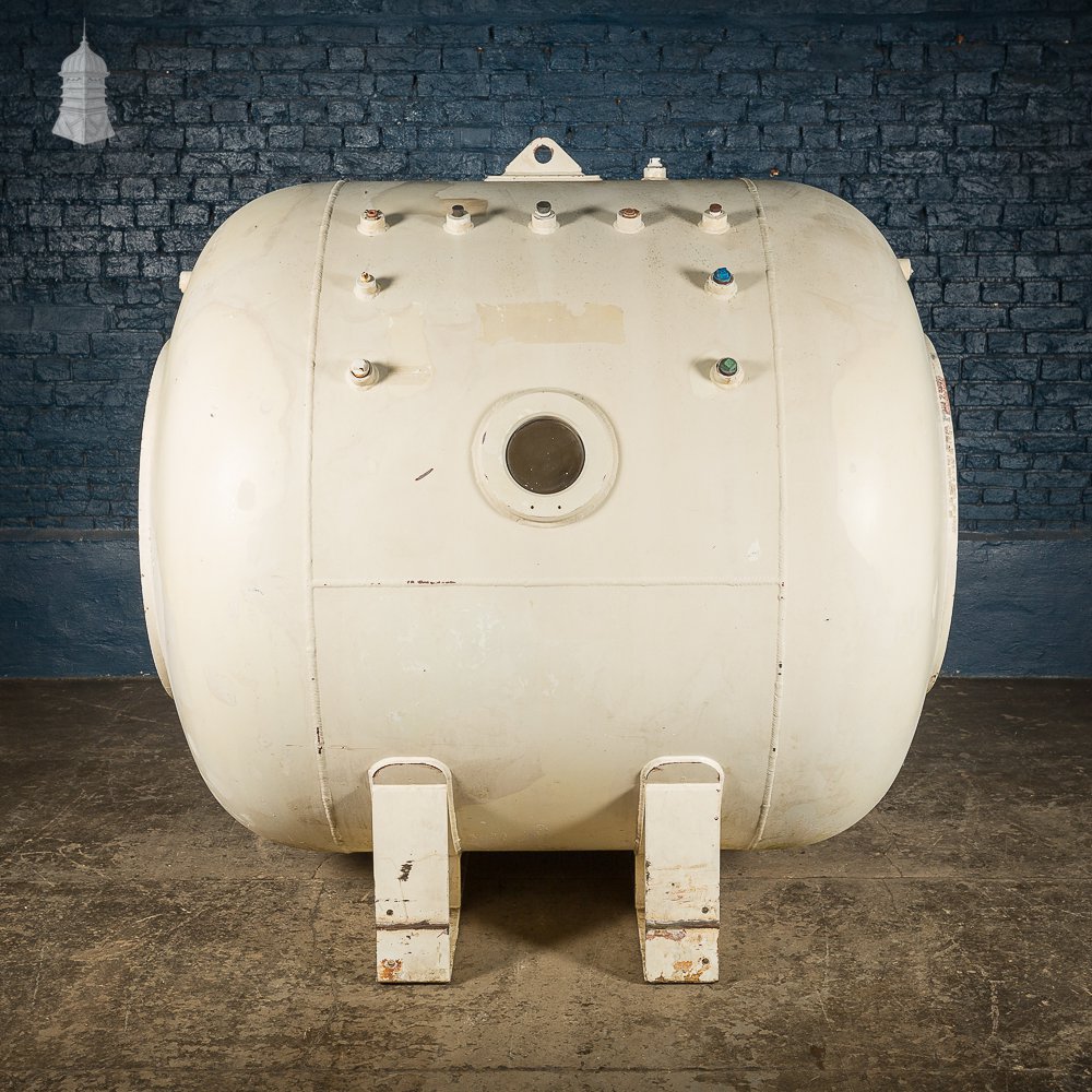 Large White Decommissioned Decompression Chamber Pod