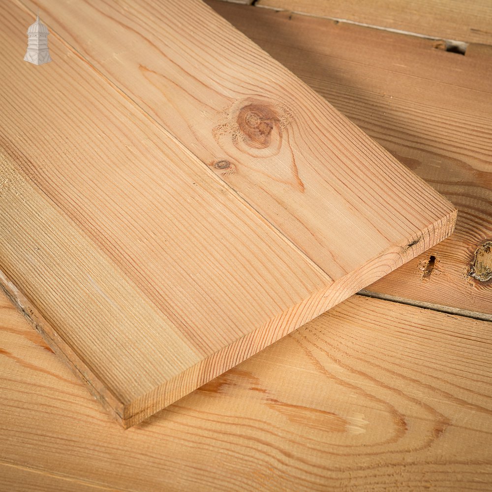 Batch of 76 square metres of pine floorboards cut from floor joists salvaged from Norwich castle.