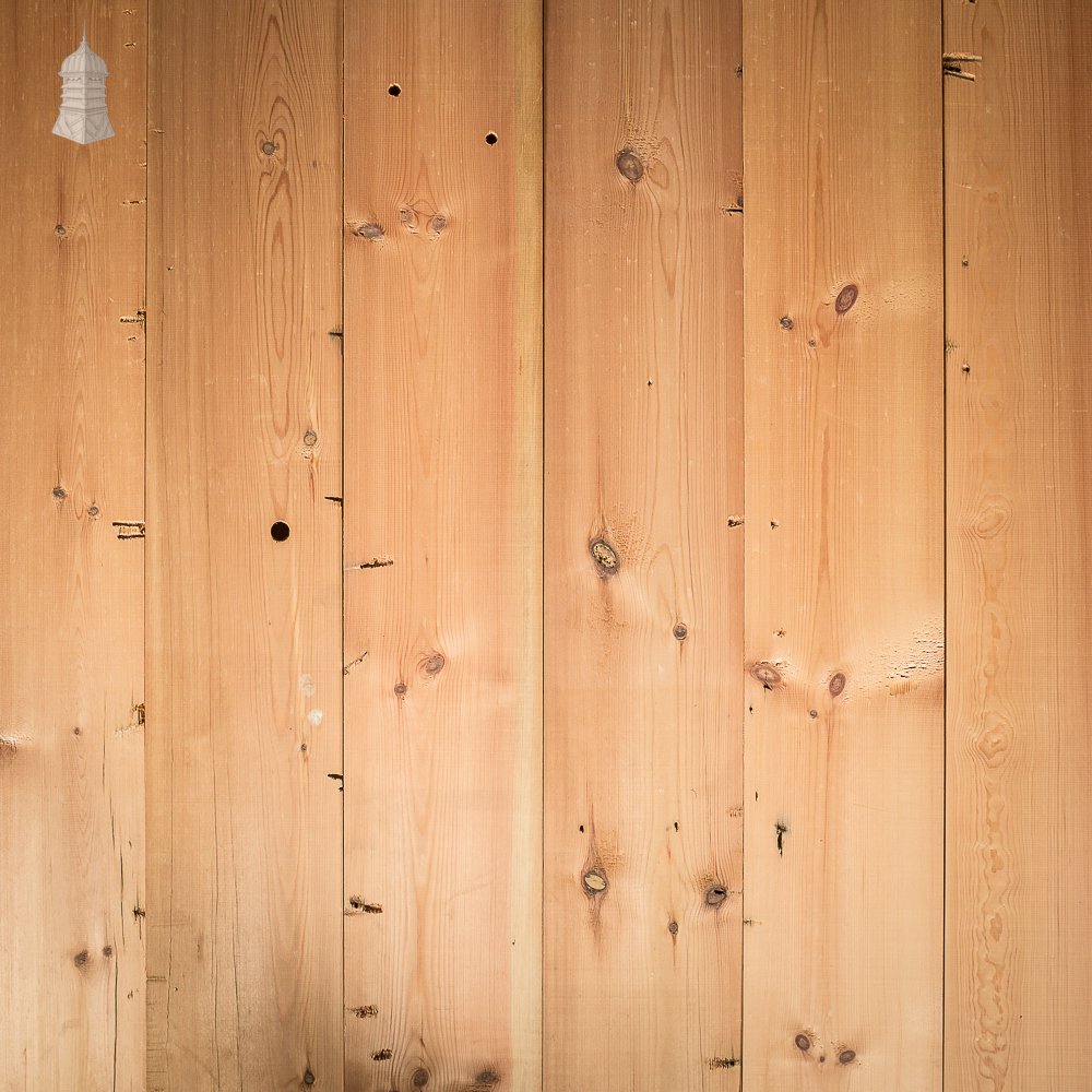 Batch of 26 Square Metres of 8" Inch Wide Pine Floorboards cut from Floor Joists Salvaged from Norwich Castle