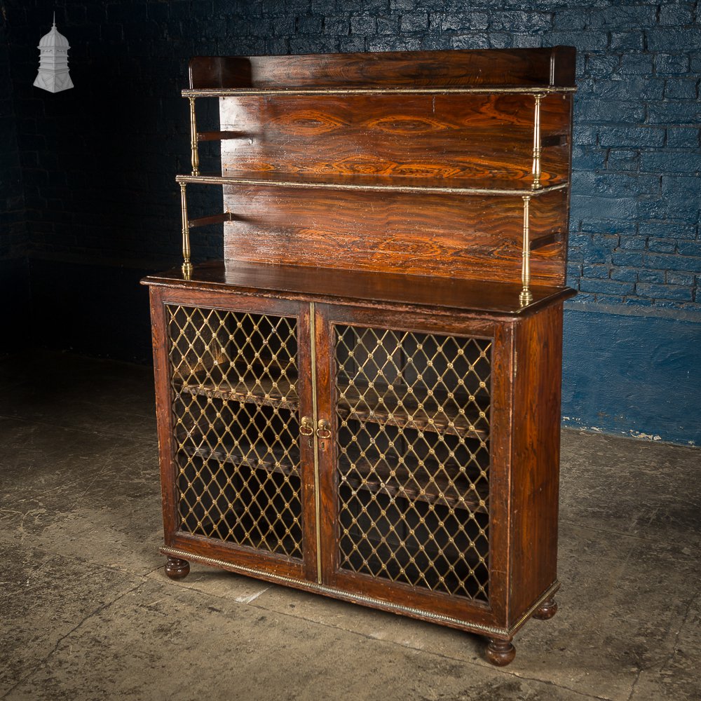 Regency Faux Rosewood Chiffonier Bookcase