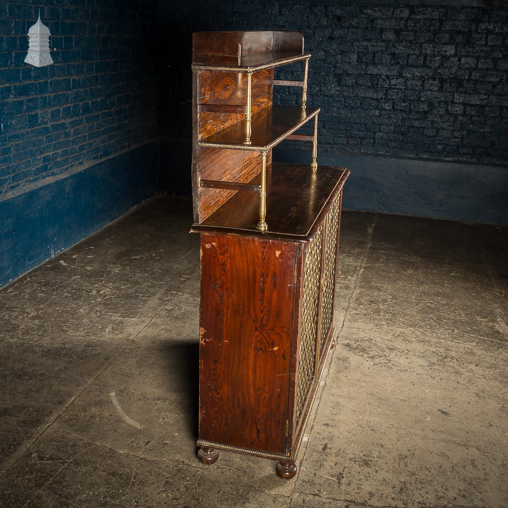 Regency Faux Rosewood Chiffonier Bookcase