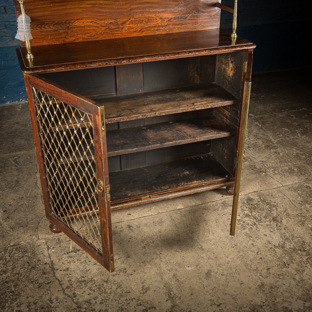 Regency Faux Rosewood Chiffonier Bookcase