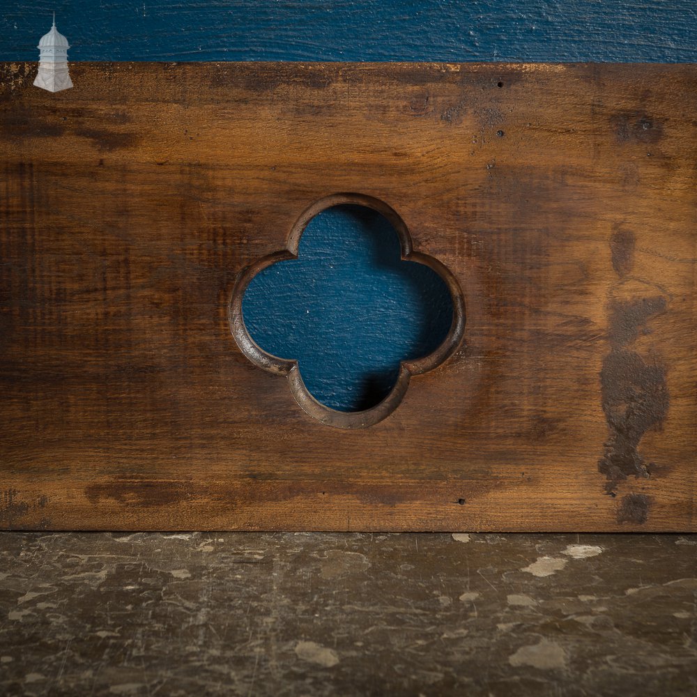 19th C Oak Ecclesiastical Long Molded Wooden Panel