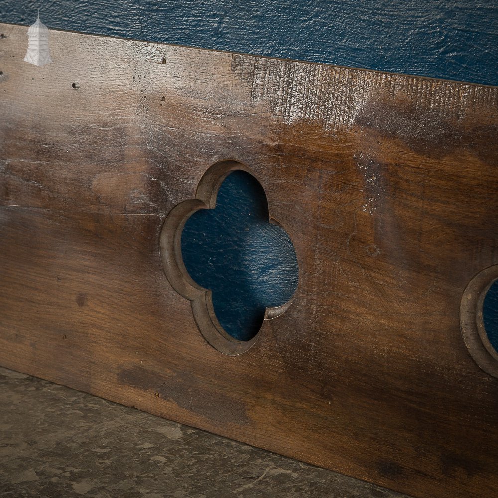 19th C Oak Ecclesiastical Long Molded Wooden Panel