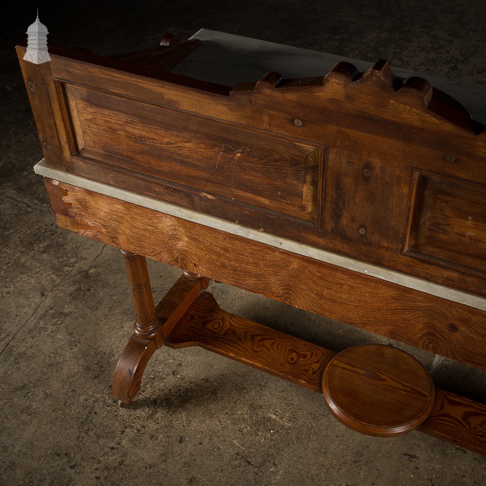 Aesthetic Movement Pitch Pine Marble Topped Wash Stand