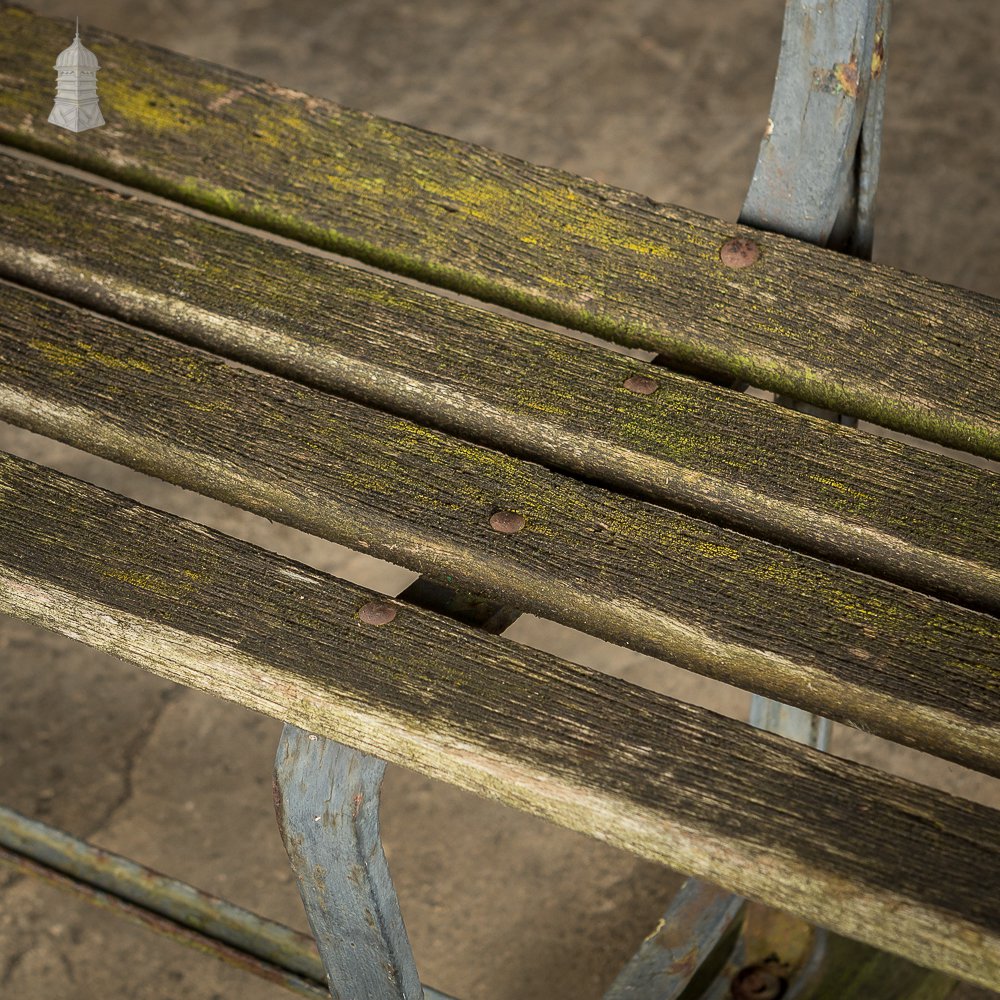 Wrought Iron Garden Bench with Hard Wood Slats