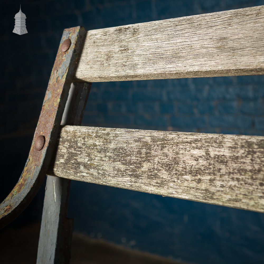 Wrought Iron Garden Bench with Hard Wood Slats