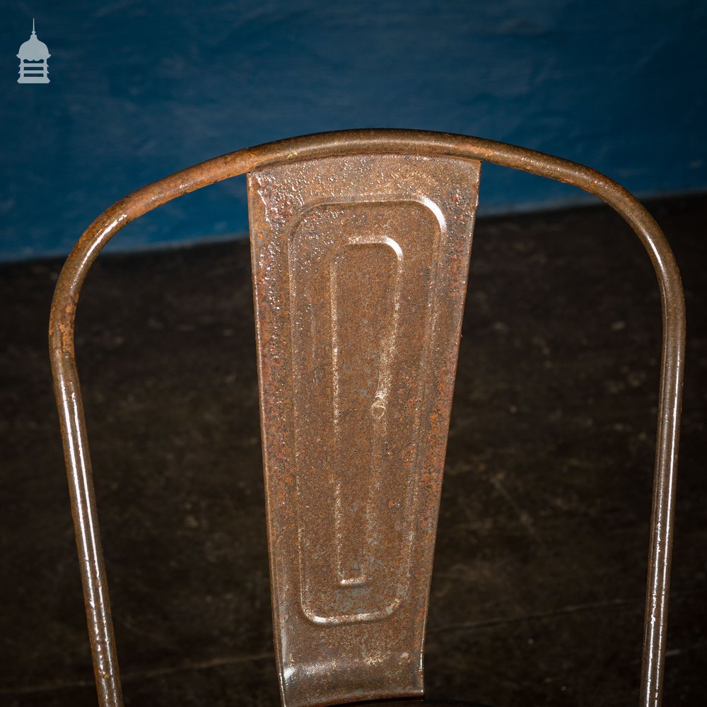 Pressed Metal Chair, Stackable Tolix Style with Distressed Finish