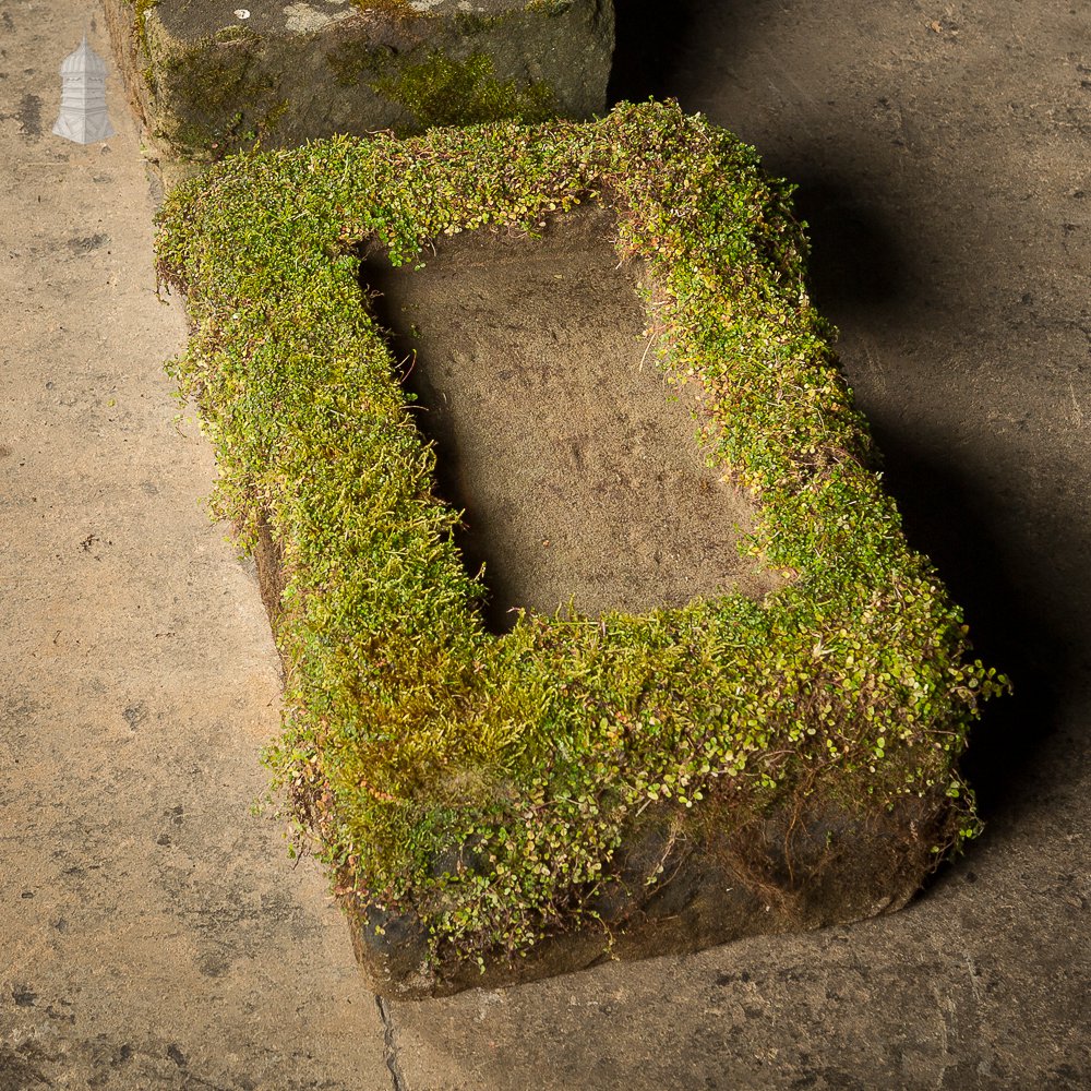 Pair of Small Weathered Shallow Stone Troughs