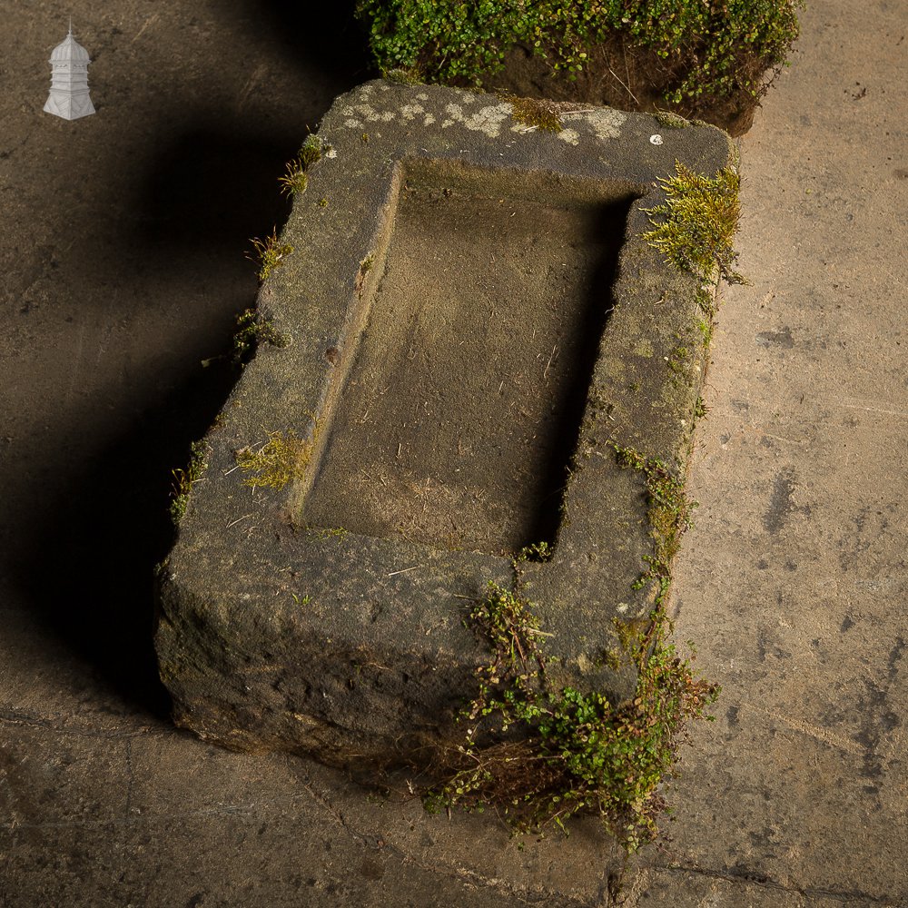 Pair of Small Weathered Shallow Stone Troughs