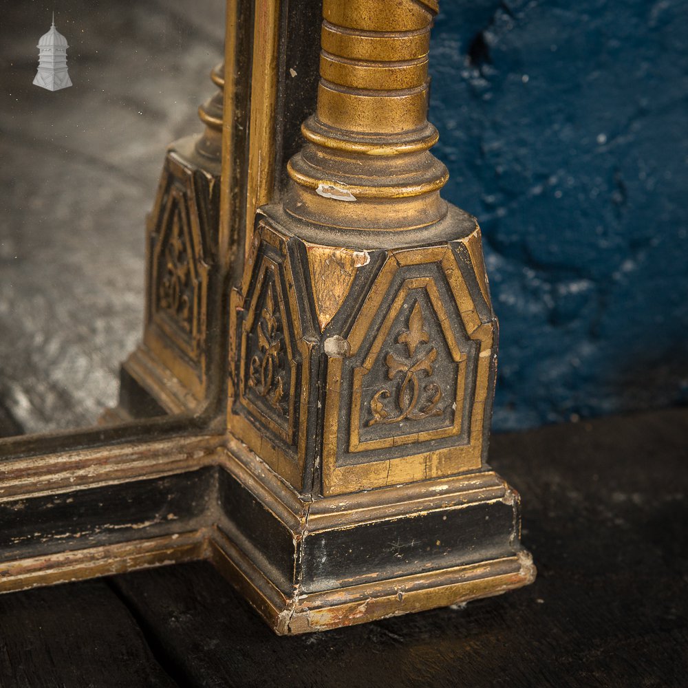 19th C Gold Flanked Column Niche Mirror