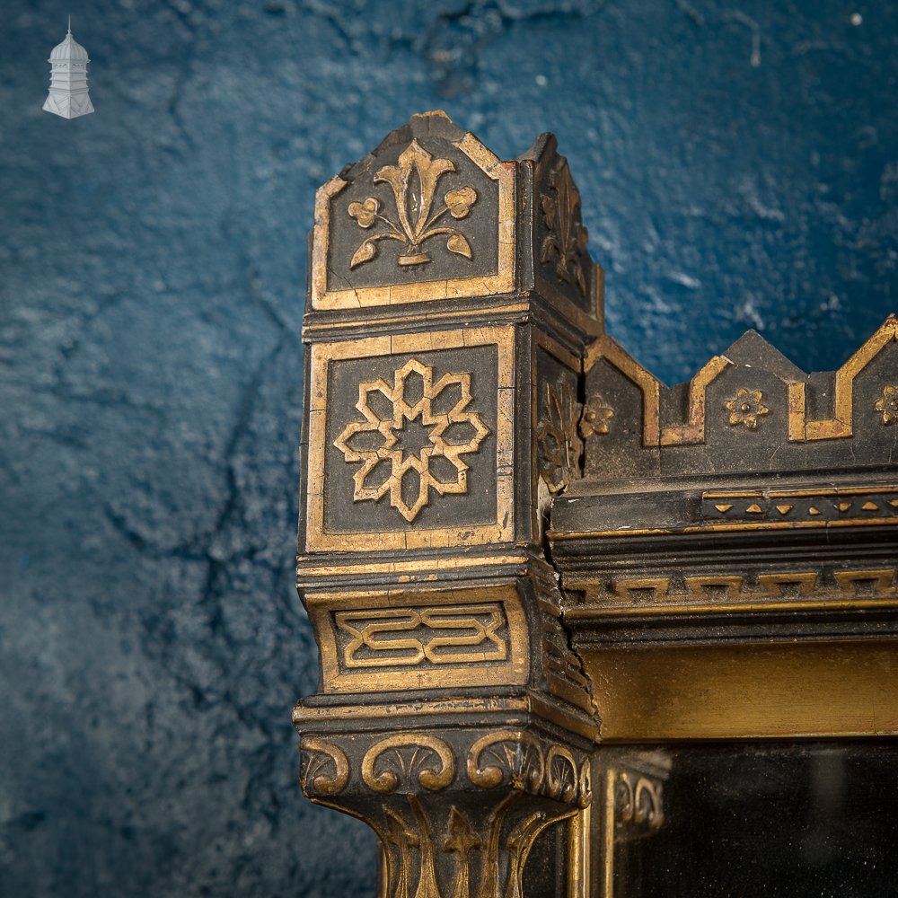 19th C Gold Flanked Column Niche Mirror