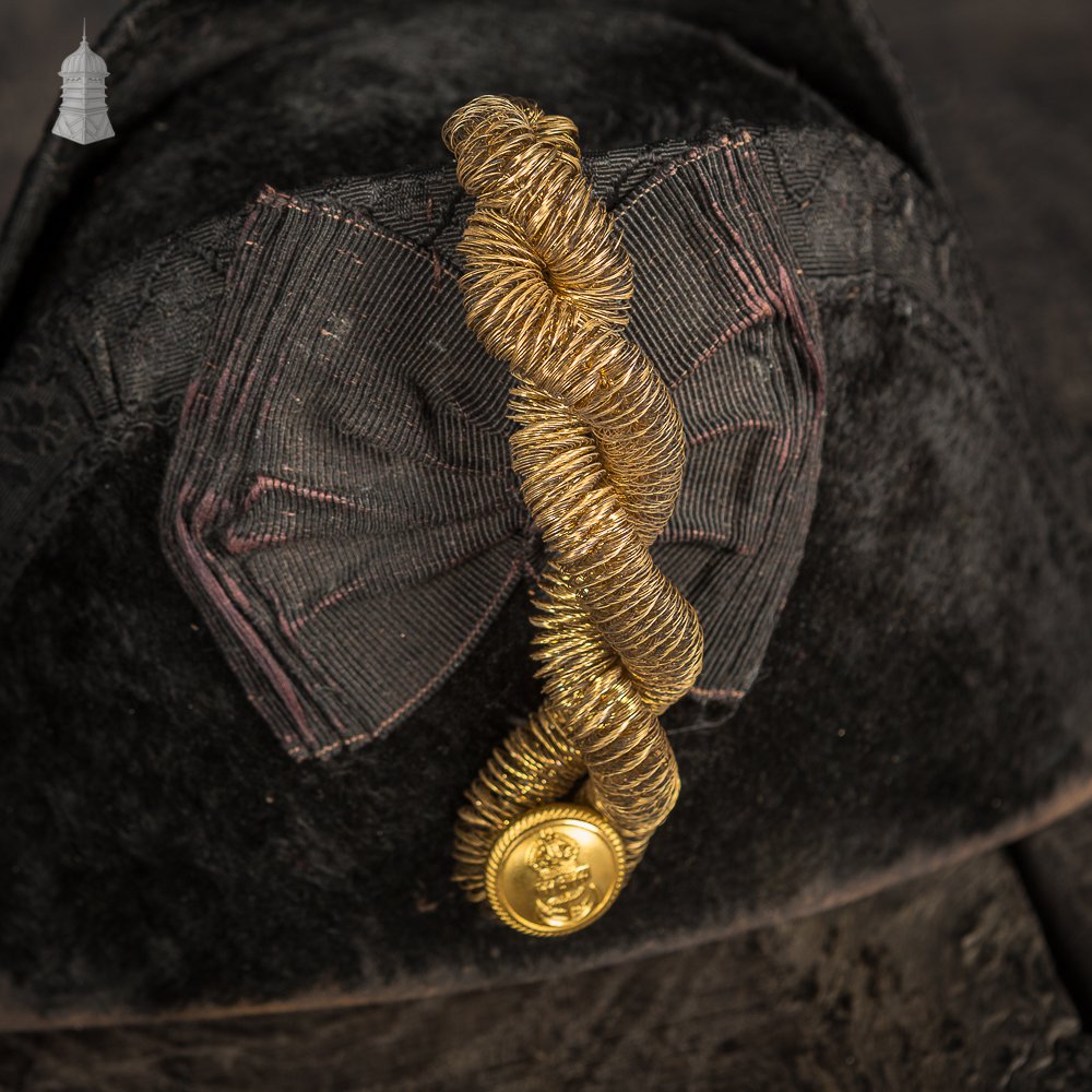 Royal Navy Bicorne Hat and Gold Fringed Epaulette’s In Metal Box - A.H Norman RN