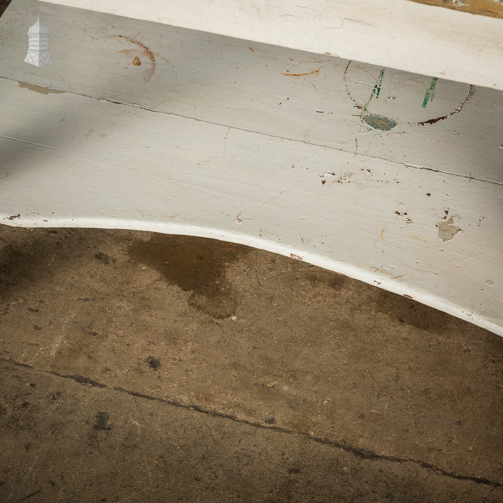 Small Rustic 18th C Pine Table with Distressed White Paint Finish