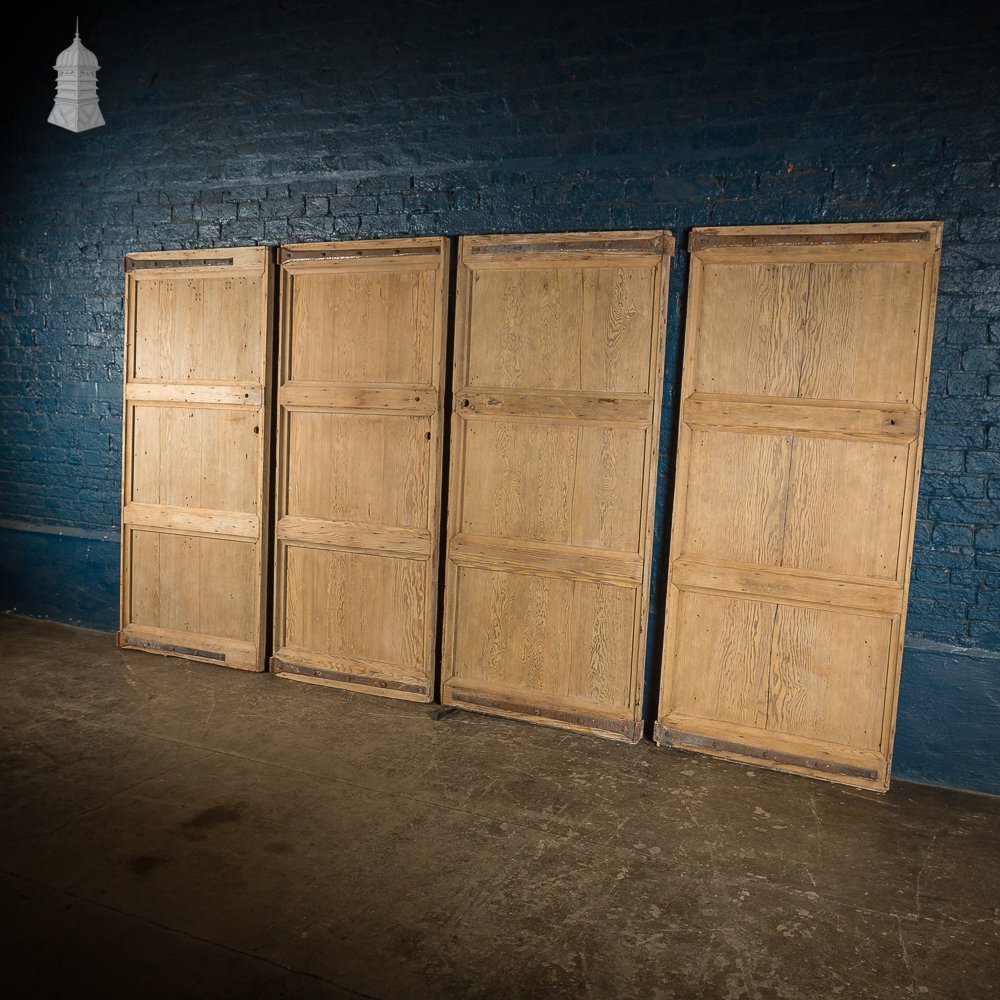 Set of 4 19th C Pitch Pine Doors