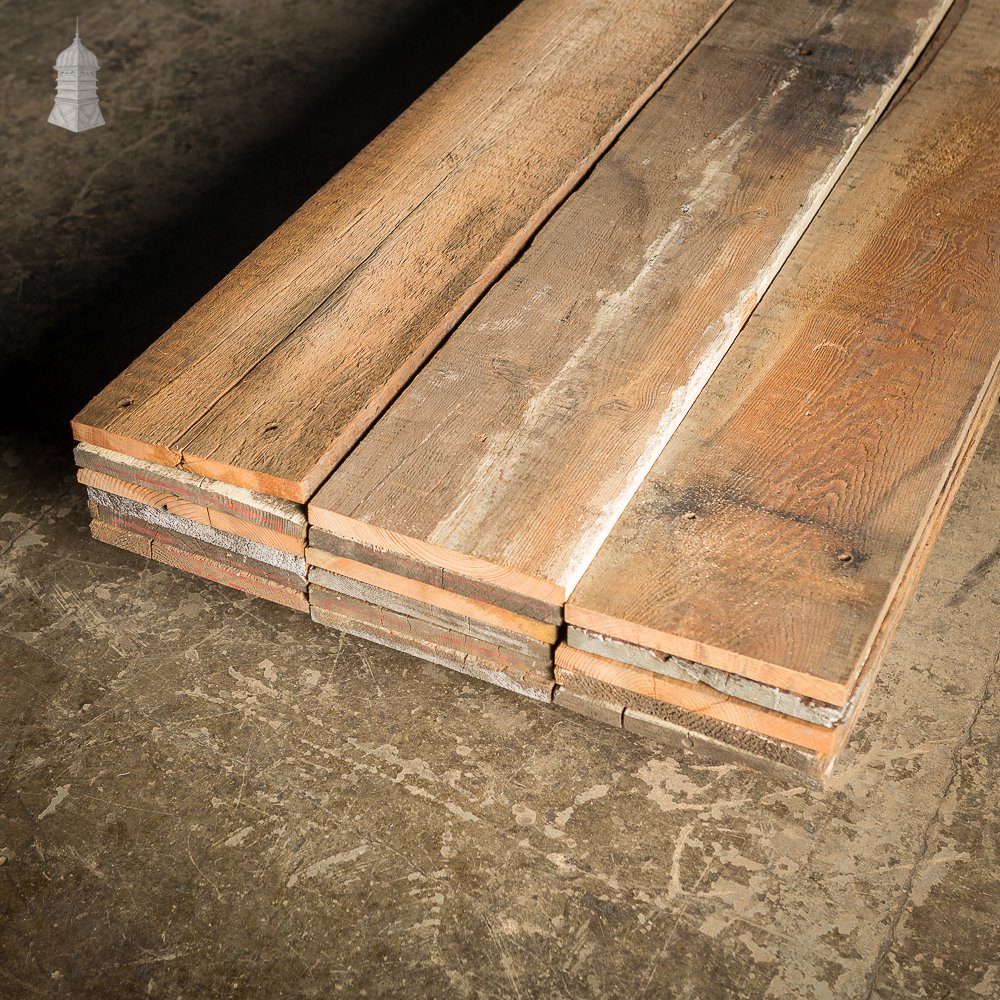 Batch of 10 Square Metres of Oxidised Boards Cut From Reclaimed Joists With Planed Backs