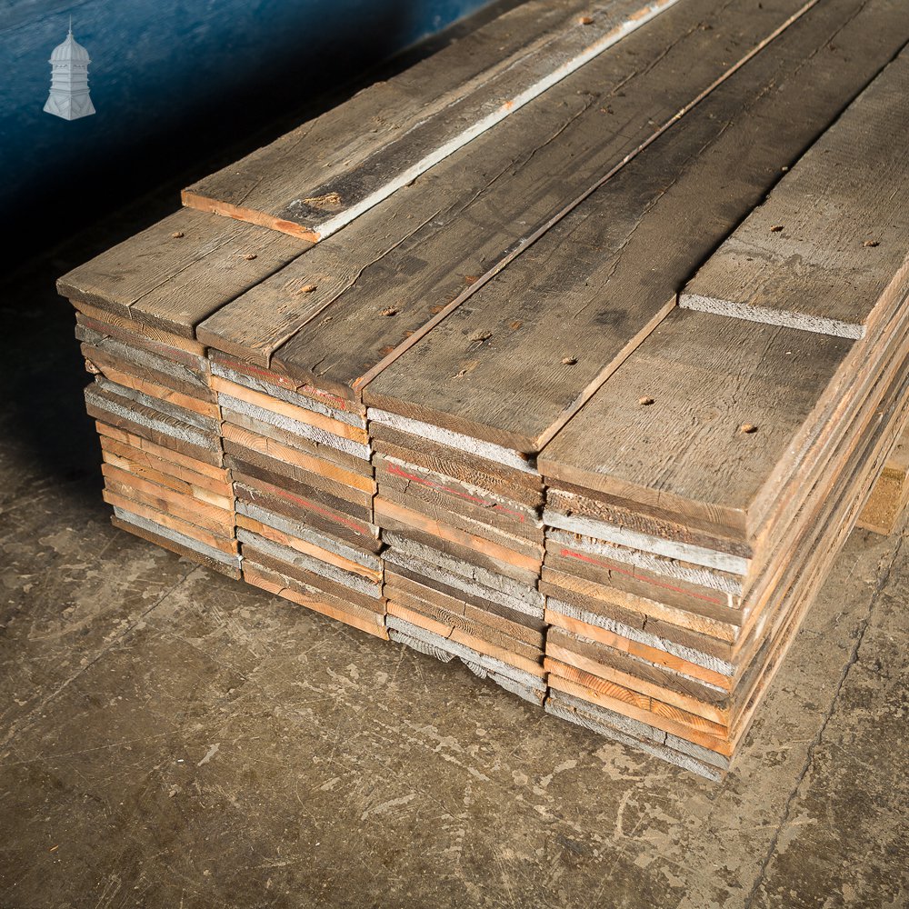 Batch of 41 Square Metres of Distressed Boards with Planed Backs Cut from Reclaimed Timbers