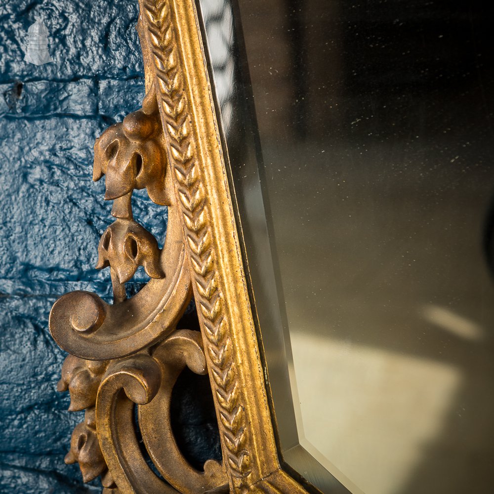 19th C Gilt Wood Cherub Wall Mirror