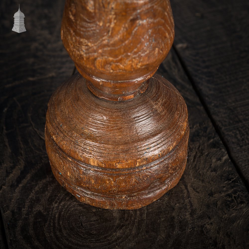 17th C Turned Wooden Candle Stick