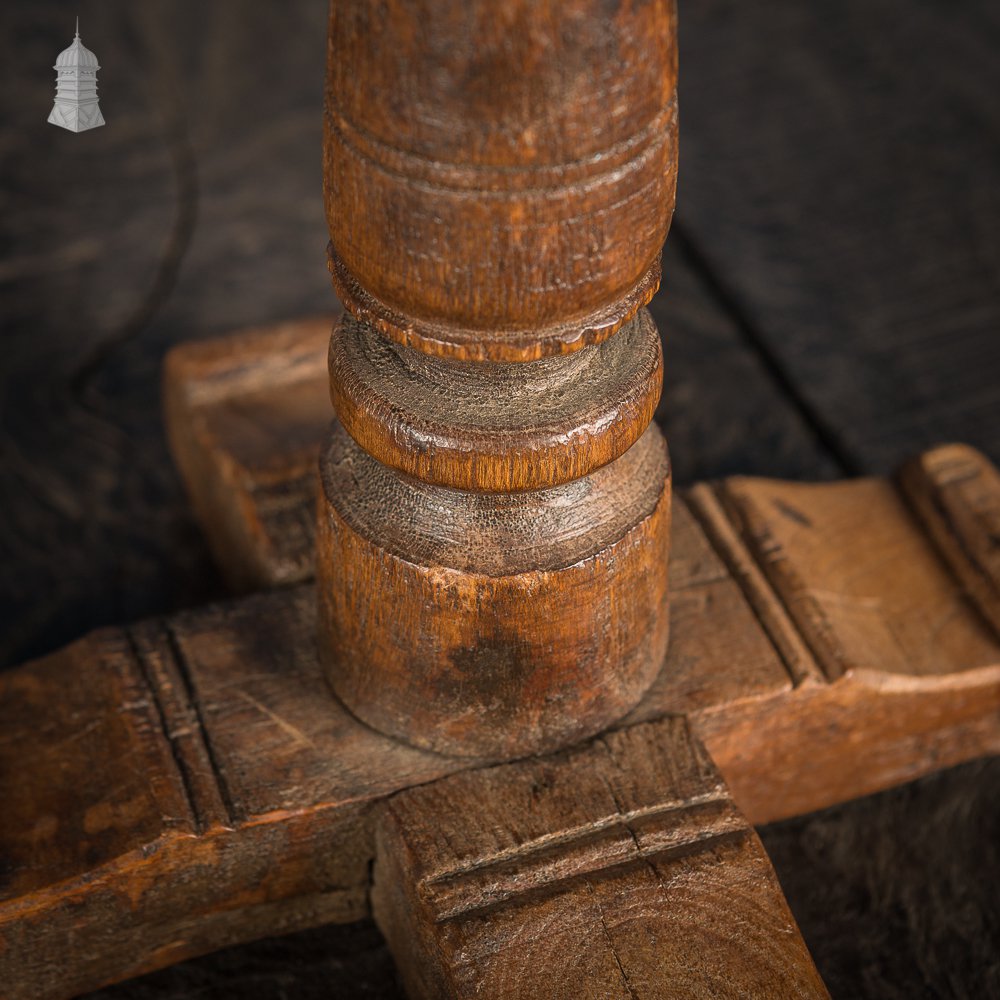 17th C Turned Wooden Candle Stick