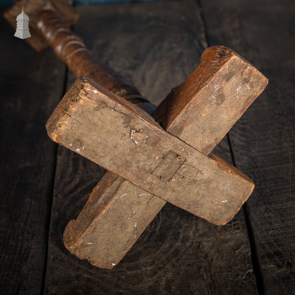 17th C Turned Wooden Candle Stick