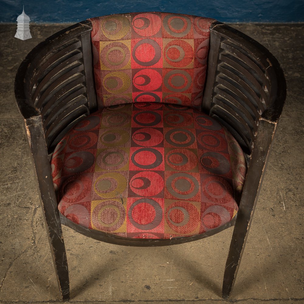 Art Deco Ebonised Tub Chairs from a Hotel in Bombay [No. 3]