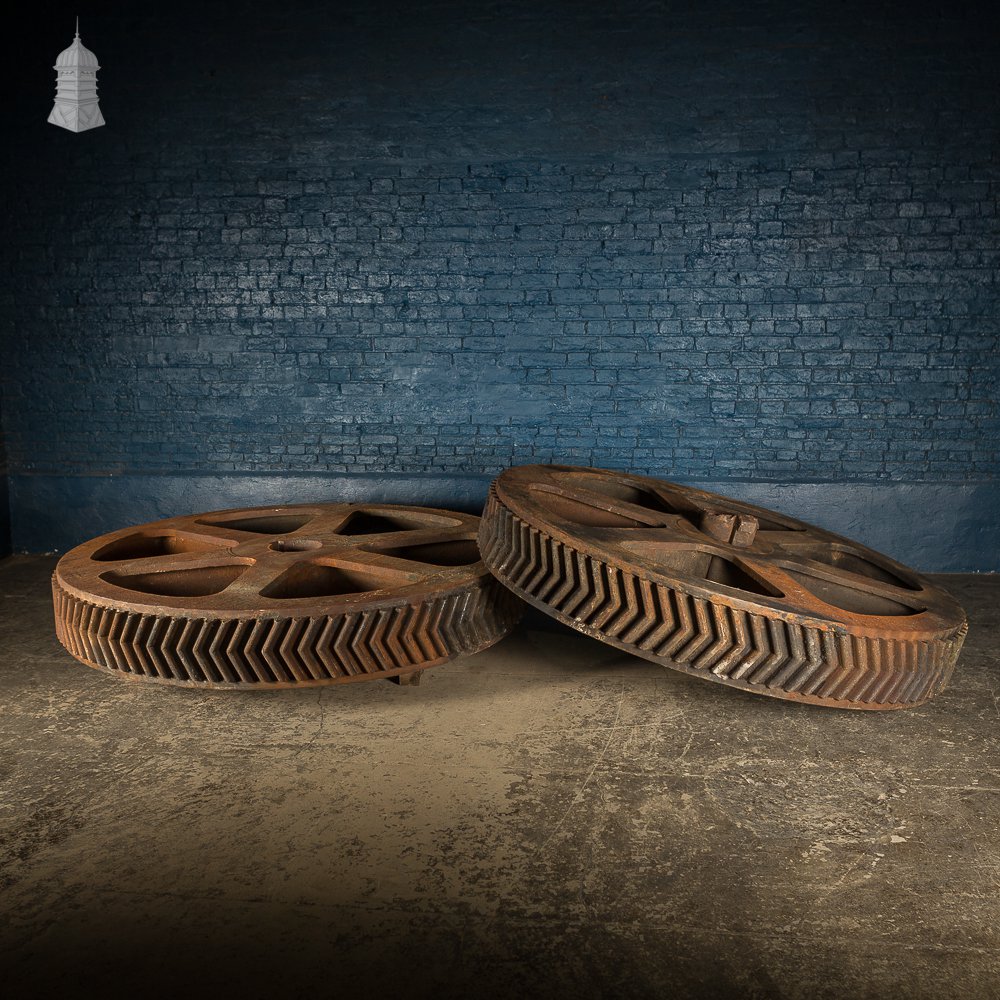 Pair of Huge Cast Iron Cog Gears – 2 Metres in Diameter