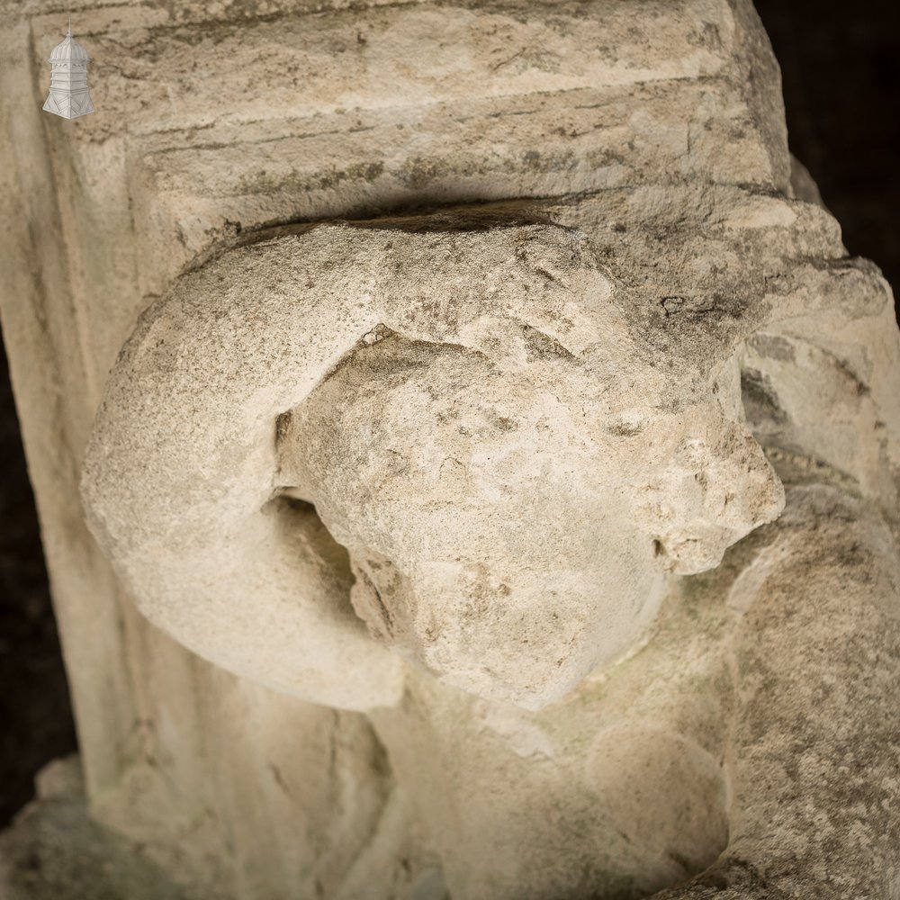 Large Architectural 17th C Stone Cherub