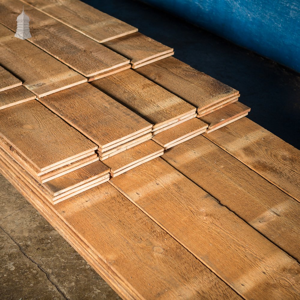 Batch of 43 Square Metres of Oxidised Wall Cladding with Planned Backs Cut from Reclaimed Timbers