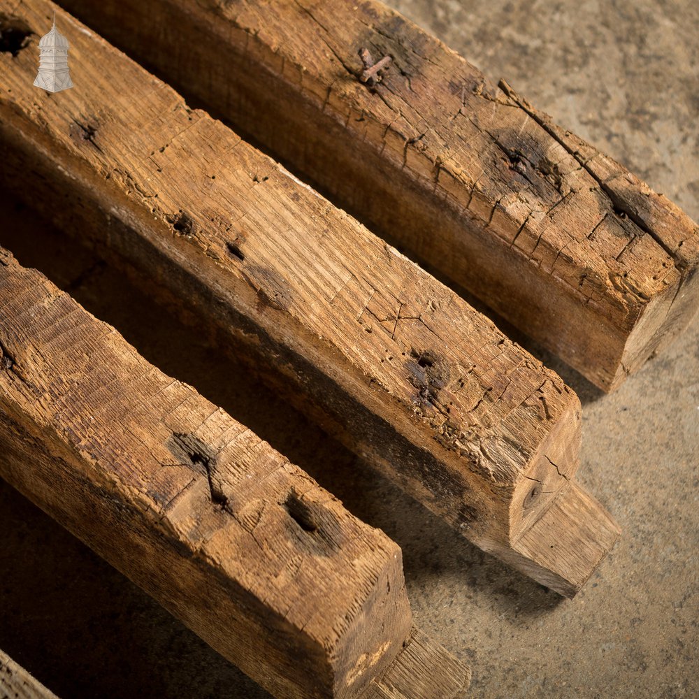 Batch of 11 Reclaimed Arched Short Oak Beams