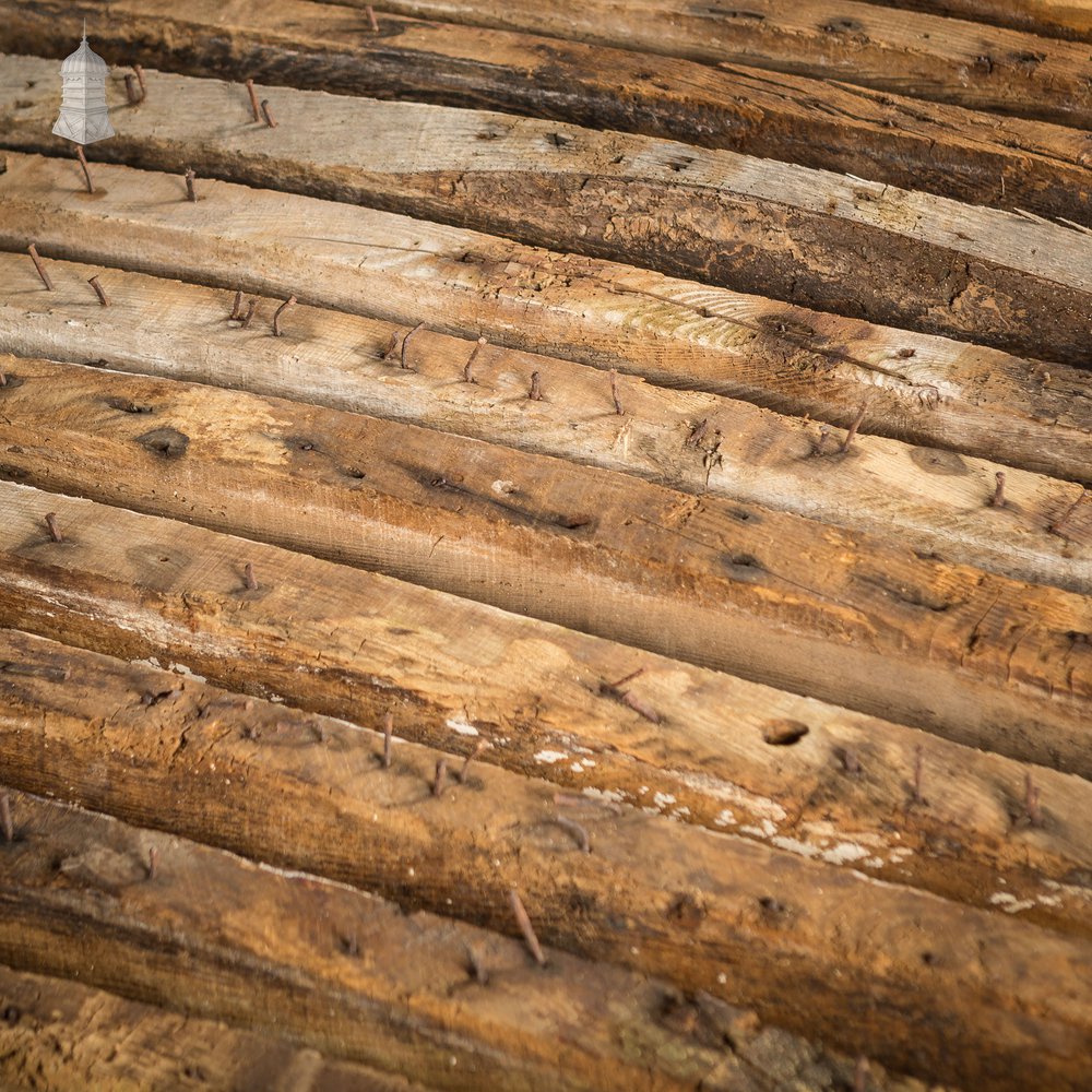 Batch of 11 Reclaimed Arched Short Oak Beams