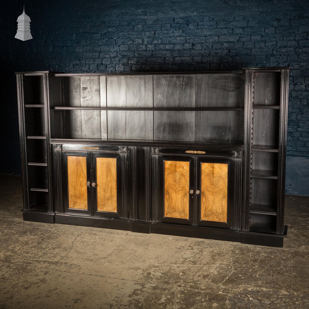 Large 19th C Ebonised Display Bookcase