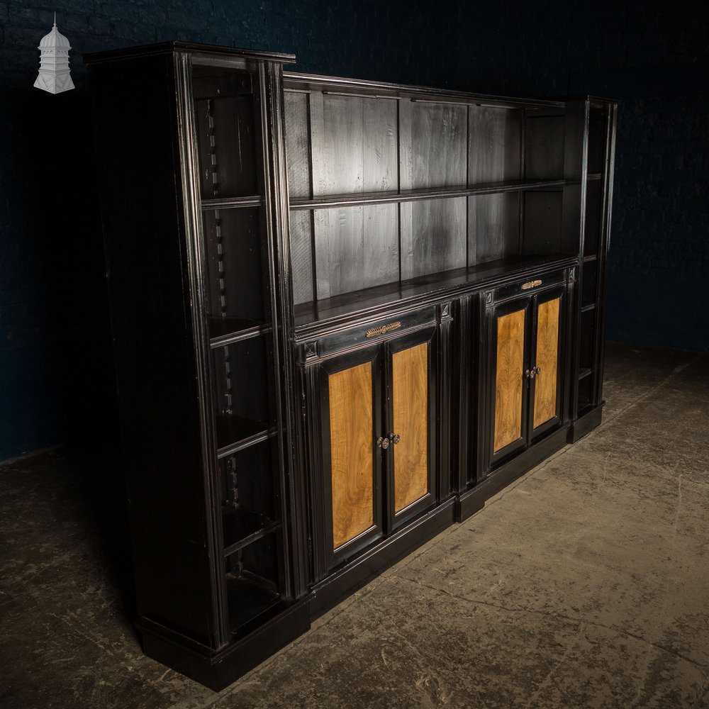 Large 19th C Ebonised Display Bookcase