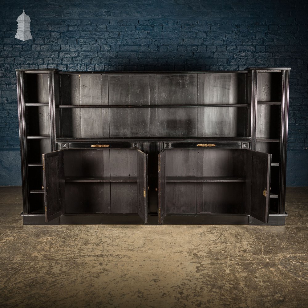 Large 19th C Ebonised Display Bookcase