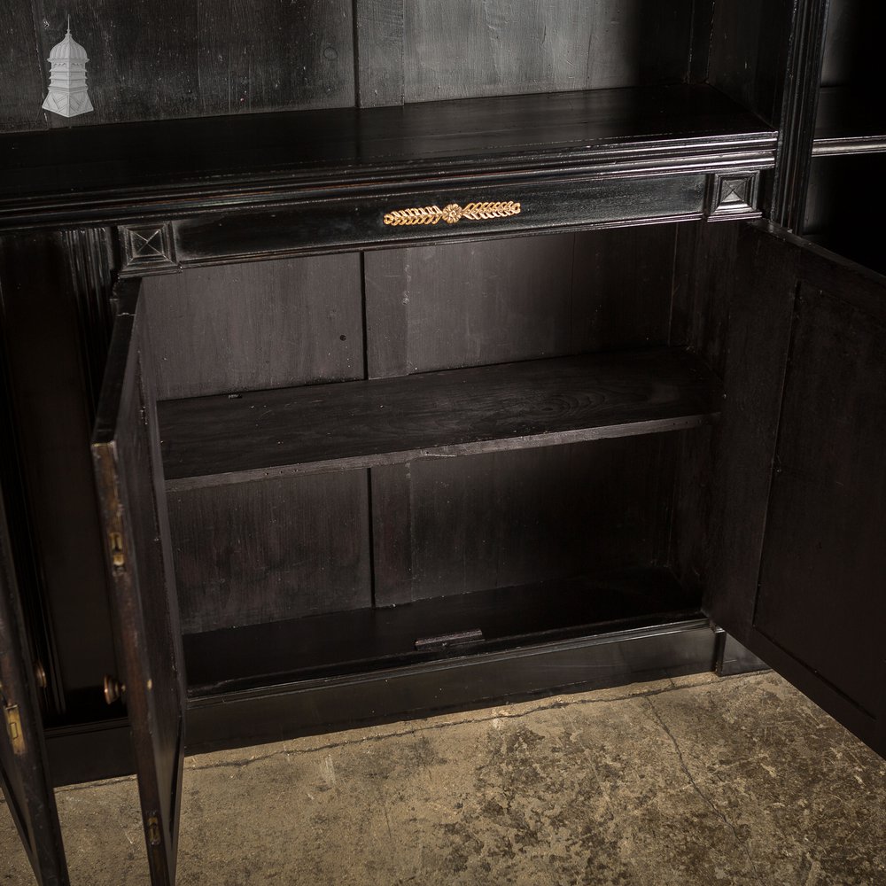 Large 19th C Ebonised Display Bookcase