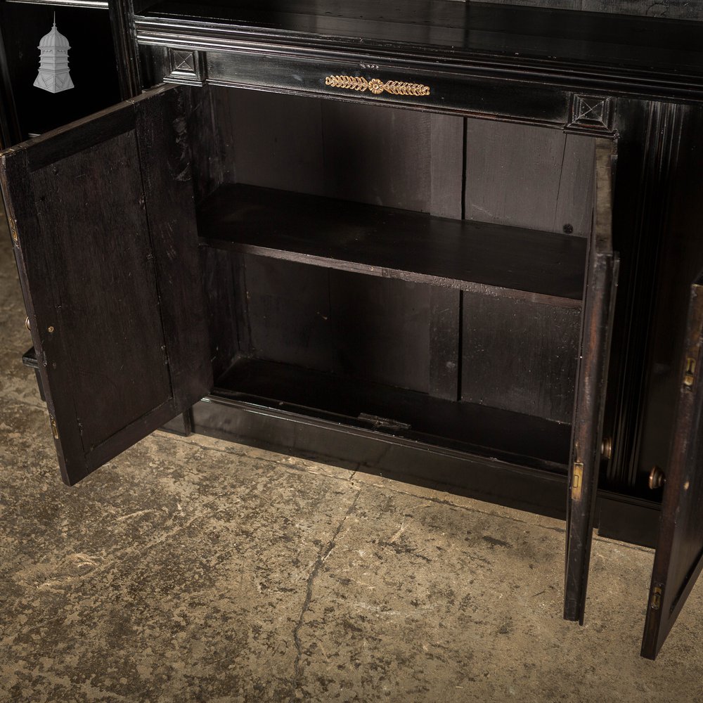 Large 19th C Ebonised Display Bookcase