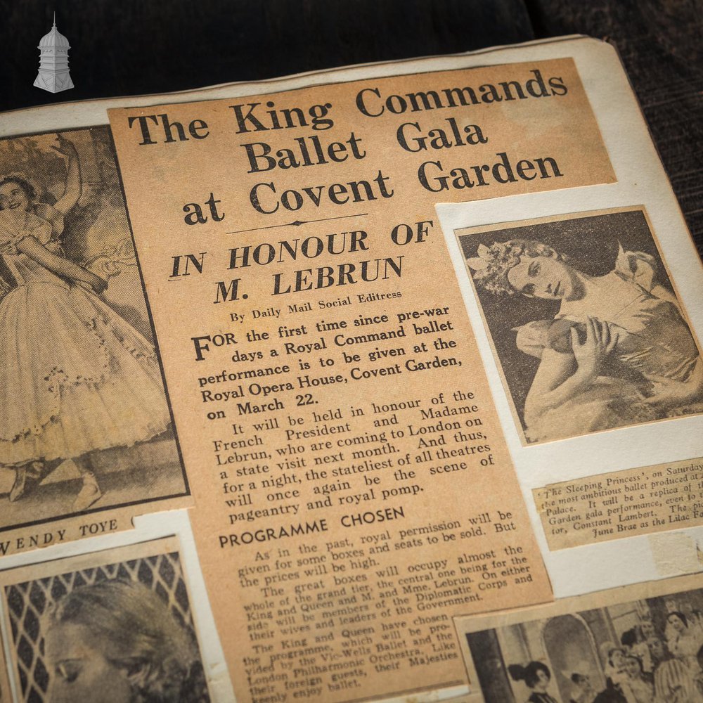 NR47321: Ipswich Museum Portrait Book Containing 1940’s Newspaper Clippings and Ballet Programmes From Theatre Royal Norwich