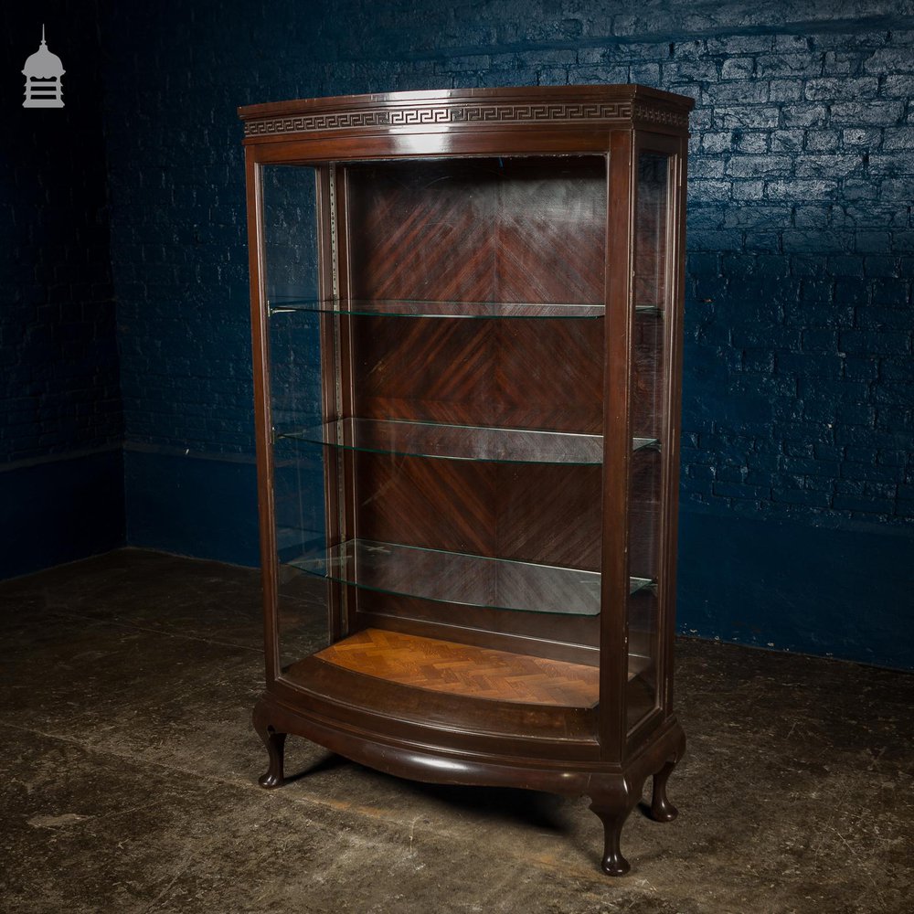 19th C Bow Fronted Glazed Confectionery Cabinet