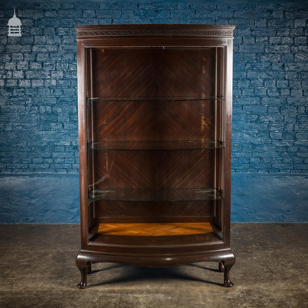 19th C Bow Fronted Glazed Confectionery Cabinet