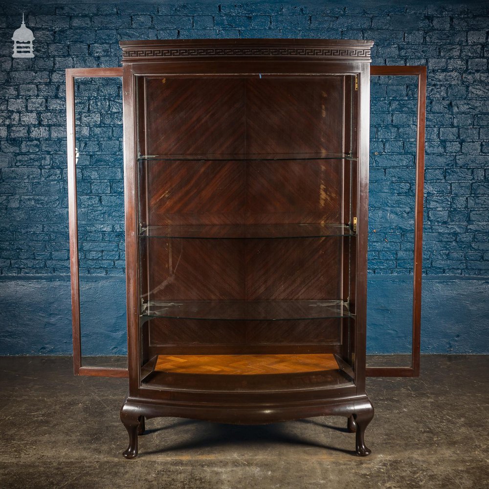 19th C Bow Fronted Glazed Confectionery Cabinet